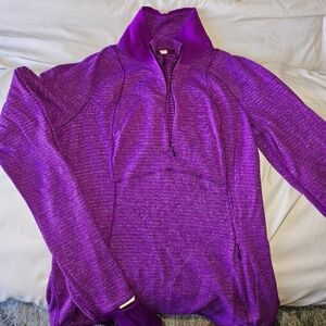 Lululemon Runderful Purple Quarter Zip Athletic Longsleeve Pullover Mock Neck 🚶